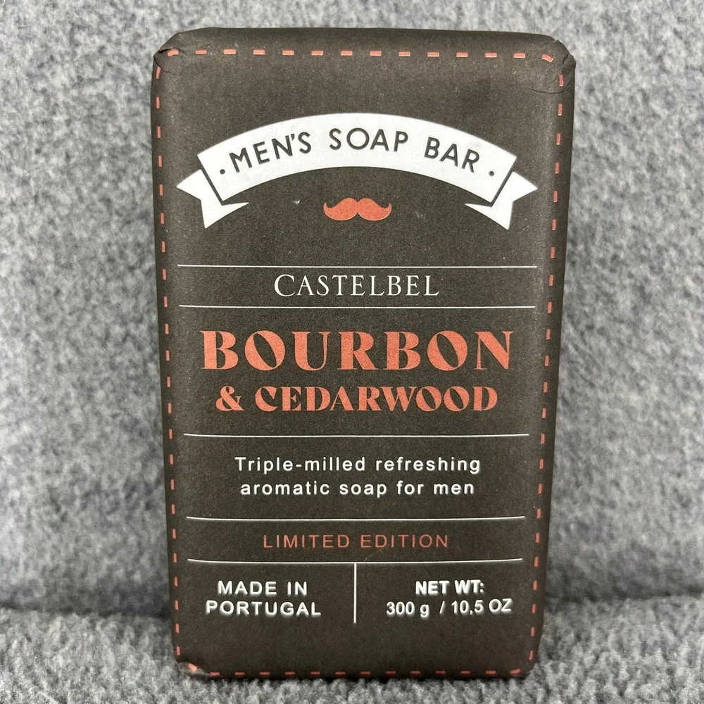 3x Castelbel Soap Bar Men Bourbon Cedarwood Triple Milled Limited Edition 10 oz